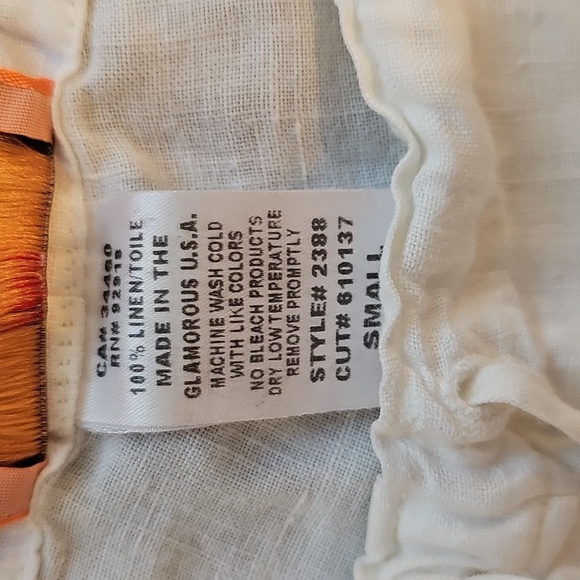 Juicy Couture Lowrise White Drawstring Linen Pants Made In The USA - Picture 3 of 6